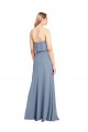 Affordable Sheath High Neck Stretch Crepe Long Smoke Blue Formal Evening Dress Canada