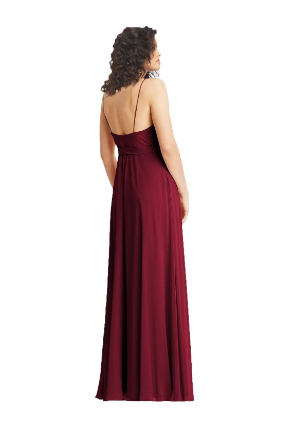 Affordable Trumpet V-Neck Soft Chiffon Long Smoke Green Formal Evening Dress Canada