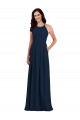 Affordable Trumpet Halter Neck Stretch Crepe Long Dark Navy Semi Formal Evening Dress Canada