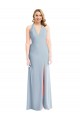 Affordable Trumpet Halter Neck Stretch Crepe Long Light Sky Blue Evening Dress Canada