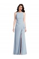 Affordable Trumpet Halter Neck Stretch Crepe Long Light Sky Blue Formal Dress Canada