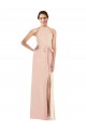 Affordable Trumpet Halter Neck Stretch Crepe Long Nude Formal Evening Dress Canada
