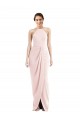 Affordable Trumpet Halter Neck Stretch Crepe Long Pink Semi Formal Evening Dress Canada