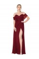 Affordable Trumpet High Neck Soft Chiffon Long Burgundy Formal Evening Dress Canada