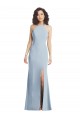 Affordable Trumpet High Neck Stretch Crepe Long Light Sky Blue Formal Evening Gown Canada