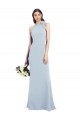 Affordable Trumpet High Neck Stretch Crepe Long Light Sky Blue Semi Formal Evening Dress Canada