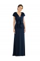 Affordable Trumpet Off the Shoulder Stretch Crepe Long Dark Navy Formal Evening Dress Canada