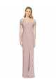 Affordable Trumpet Off the Shoulder Stretch Crepe Long Dusty Pink Semi Formal Evening Dress Canada