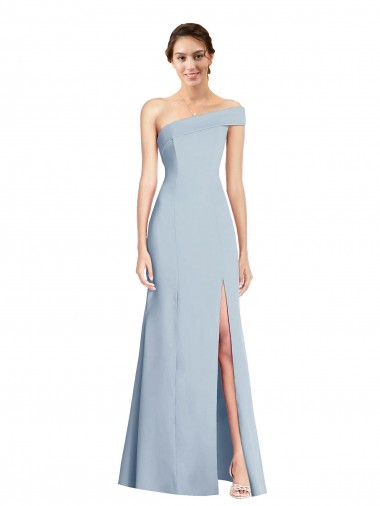 Affordable Trumpet Off the Shoulder Stretch Crepe Long Light Sky Blue Formal Evening Dress Canada