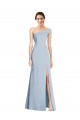 Affordable Trumpet Off the Shoulder Stretch Crepe Long Light Sky Blue Formal Evening Dress Canada