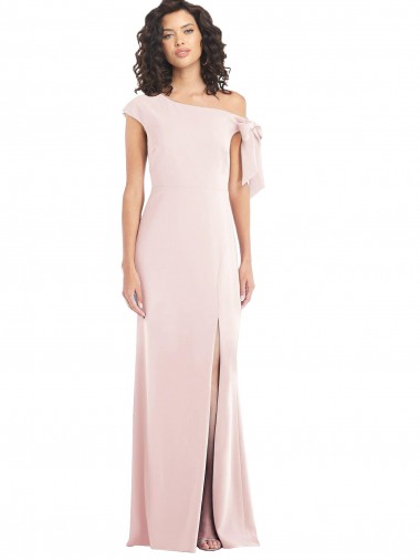 Affordable Trumpet Off the Shoulder Stretch Crepe Long Pink Formal Evening Dress Canada
