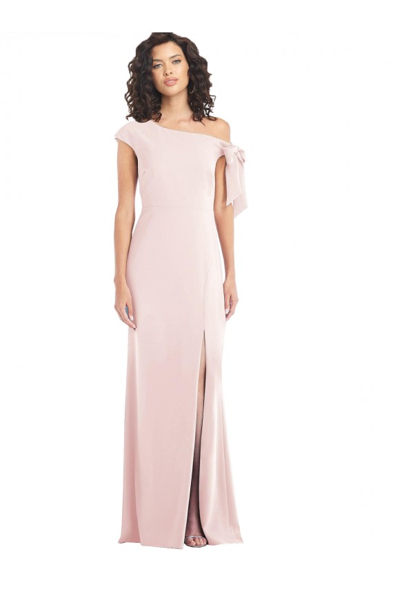 Affordable Trumpet Off the Shoulder Stretch Crepe Long Pink Formal Evening Dress Canada