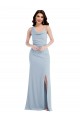 Affordable Trumpet One Shoulder Stretch Crepe Long Light Sky Blue Formal Dress Canada