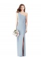 Affordable Trumpet One Shoulder Stretch Crepe Long Light Sky Blue Semi Formal Evening Dress Canada