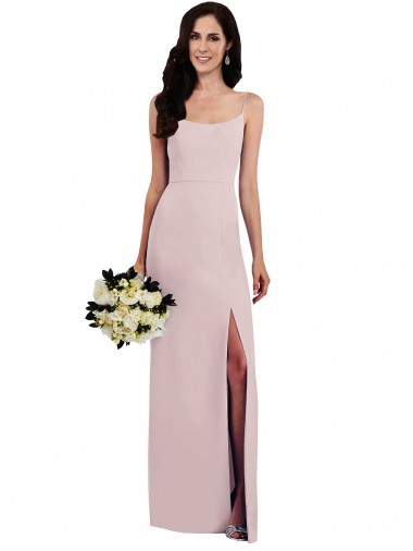 Affordable Trumpet Spaghetti Straps Stretch Crepe Long Formal Evening Dress Canada