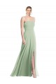 Affordable Trumpet Square Neck Soft Chiffon Long Sage Formal Evening Dress Canada