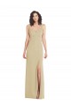 Affordable Trumpet Square Neck Stretch Crepe Long Champagne Formal Evening Dress Canada