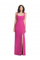 Affordable Trumpet Square Neck Stretch Crepe Long Fuchsia Semi Formal Evening Dress Canada