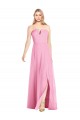 Affordable Trumpet Strapless Soft Chiffon Long Hot Pink Semi Formal Evening Dress Canada