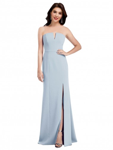Affordable Trumpet Strapless Stretch Crepe Long Light Sky Blue Evening Dress Canada