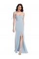 Affordable Trumpet Strapless Stretch Crepe Long Light Sky Blue Evening Gown Canada