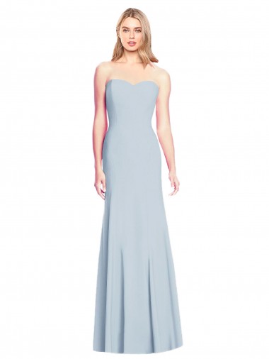 Affordable Trumpet Strapless Stretch Crepe Long Light Sky Blue Formal Dress Canada