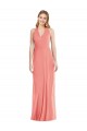 Affordable Trumpet V-Neck Soft Chiffon Long Desert Rose Formal Evening Dress Canada