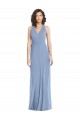 Affordable Trumpet V-Neck Soft Chiffon Long Dusty Blue Formal Evening Dress Canada
