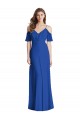Affordable Trumpet V-Neck Soft Chiffon Long Royal Blue Semi Formal Evening Dress Canada