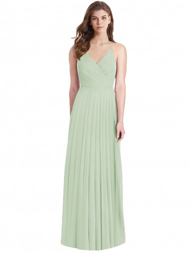 Affordable Trumpet V-Neck Soft Chiffon Long Sage Semi Formal Evening Dress Canada