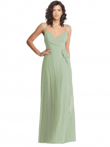 Affordable Trumpet V-Neck Soft Chiffon Long Smoke Green Formal Evening Dress Canada