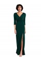 Affordable Trumpet V-Neck Spandex Long Dark Green Formal Evening Dress Canada