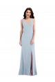 Affordable Trumpet V-Neck Stretch Crepe Long Light Sky Blue Evening Dress Canada