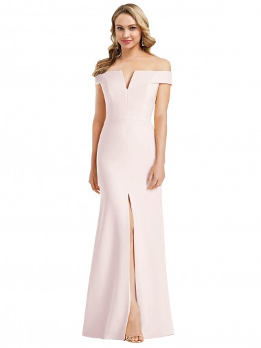 Affordable Trumpet V-Neck Stretch Crepe Long Pink Evening Dress Canada