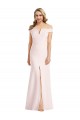 Affordable Trumpet V-Neck Stretch Crepe Long Pink Evening Dress Canada