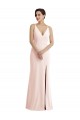 Affordable Trumpet V-Neck Stretch Crepe Long Pink Formal Evening Dress Canada