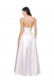 Affordable A-Line Strapless Stretch Satin Long White Formal Evening Dress Canada